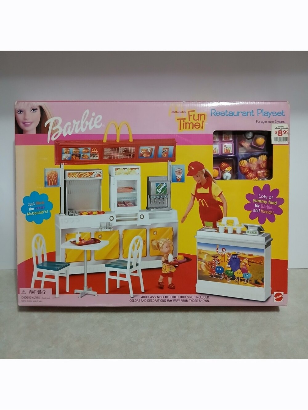 New! Sealed! Mattel 2001 Barbie McDonald's Fun Time Restaurant Playset